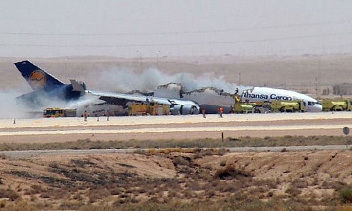 Official: Lufthansa jet catches fire, splits in two