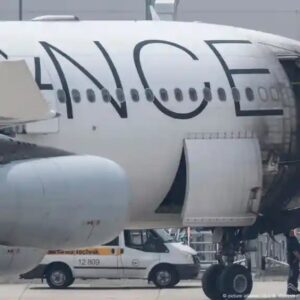 Lufthansa plane catches fire at Frankfurt Airport