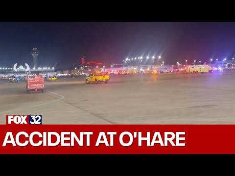 Accident at O’Hare Airport: Driver hospitalized after tug vehicle hit by airplane wing