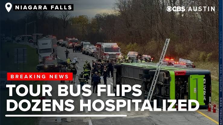 32 people hospitalized after tour bus en route to Niagara Falls Collision