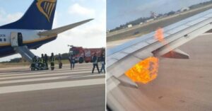 Ryanair Jet Engulfed in Flames, Cracks in Two Upon Landing