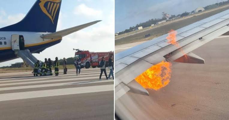 Ryanair Jet Engulfed in Flames, Cracks in Two Upon Landing