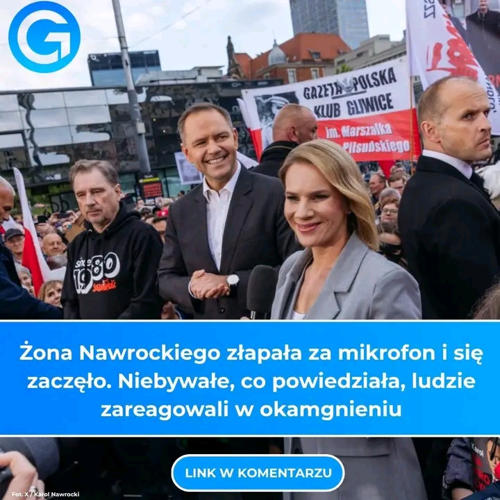 Żona Karola Nawrockiego zabrała głos w trakcie wiecu. Niespodziewanie powiedziała to o gangsterach