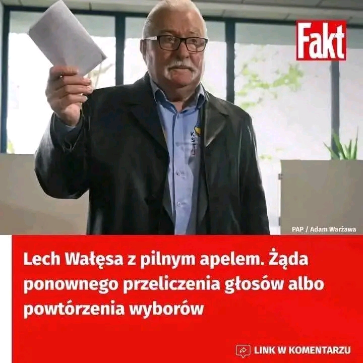 Lech Wałęsa zaniepokojony wynikami wyborów prezydenckich. Były prezydent apeluje o ponowne przeliczenie głosów lub powtórzenie drugiej tury.
