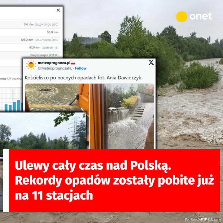 Ulewy cały czas nad Polską. Rekordy pobite na 11 stacjach [RELACJA NA ŻYWO]