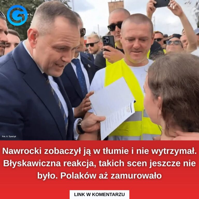 Nawrocki zobaczył ją w tłumie i szybko zareagował. Takich scen jeszcze nie było, wszystko się nagrało