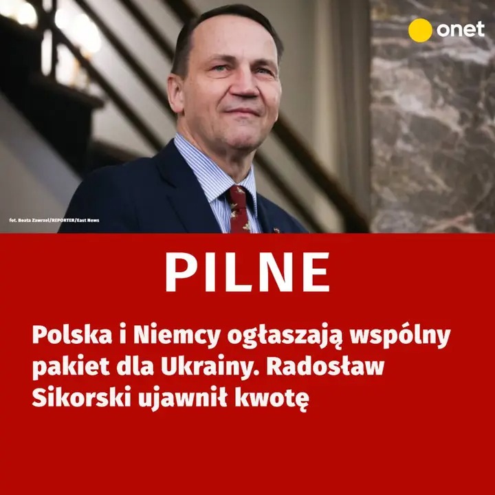 Polska i Niemcy ogłaszają wspólny pakiet dla Ukrainy. Radosław Sikorski podał kwotę