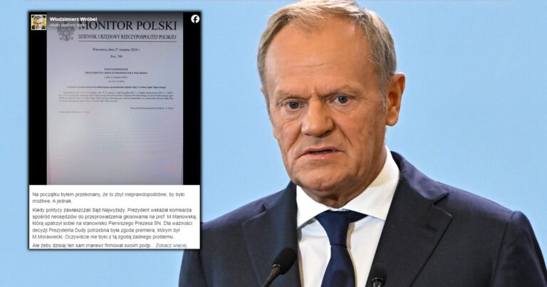 Donald Tusk przekazuje Sądowi Najwyższemu nagranie przedstawiające fałszowanie wyników wyborów przez Marciniaka, miesiące po inauguracji.”